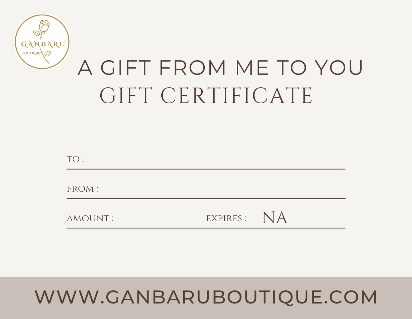 A. Certificado de Regalo de Ganbaru Boutique
