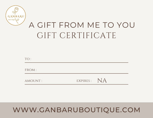 A. Certificado de Regalo de Ganbaru Boutique